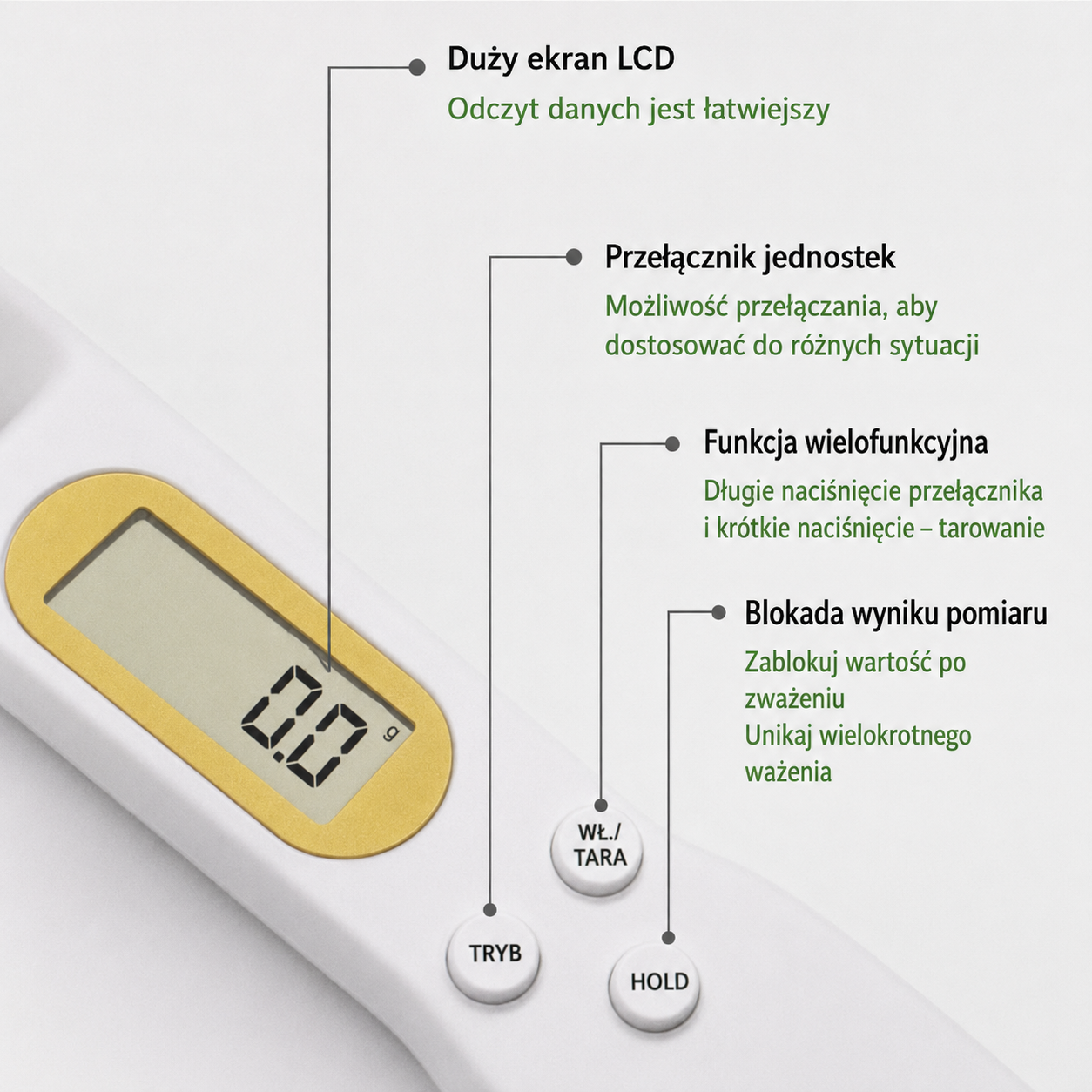 Elektroniczna łyżka z wagą LCD